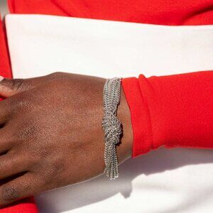 silver tone multi strand bracelet